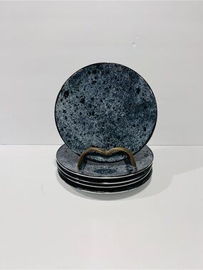 Schonwald Germany Shabby Chick Blue Stone Set of 5 Fruit or Salad Plates #617